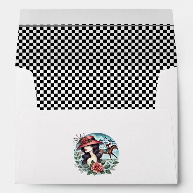 Derby-Inspired "Off to the Altar" Bridal Shower Envelope (Back (Bottom))