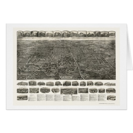 Derby (Manchester), CT Panoramic Map - 1914 Cards (Front Horizontal)