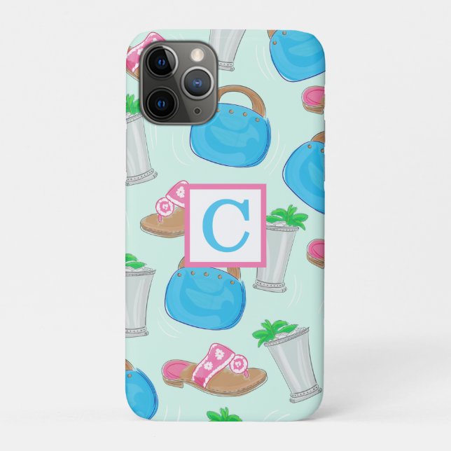 Derby Mint Julep Bermuda Bag Monogram Case-Mate iPhone Case (Back)