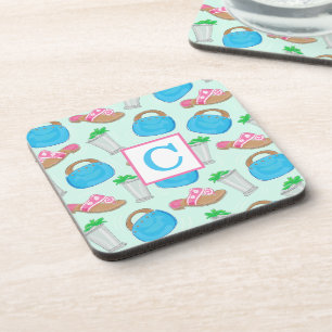 Derby Mint Julep Bermuda Bag Preppy Monogram Beverage Coaster