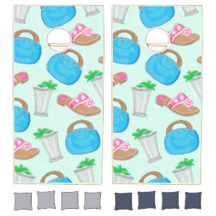 Derby Mint Julep Bermuda Bag Purse Sandals Preppy Cornhole Set