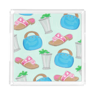 Derby Mint Julep Bermuda Bag Sandals Preppy Acrylic Tray