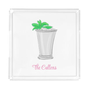 Derby Mint Julep Personalized Preppy Acrylic Tray