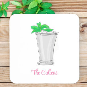 Derby Mint Julep Personalized Preppy Beverage Coaster