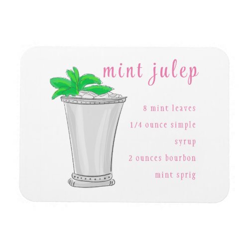 Derby Mint Julep Preppy Bar Recipe Magnet