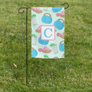 Derby Mint Julep Preppy Monogram Garden Flag