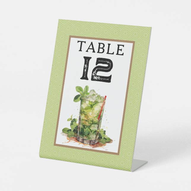 Derby Mint Julep Table Number Pedestal Sign (Front)