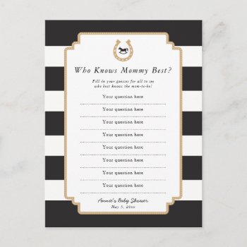 Derby Mommy Quiz Spring Baby Shower Game Card by DearHenryDesign at Zazzle