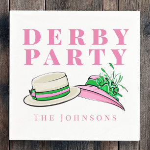 Derby Party Fancy Hats Preppy Personalized Napkins
