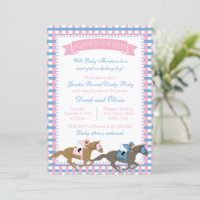 Derby Party Gender Reveal Baby Shower Invitation