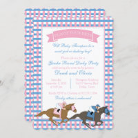 Derby Party Gender Reveal Baby Shower Invitation