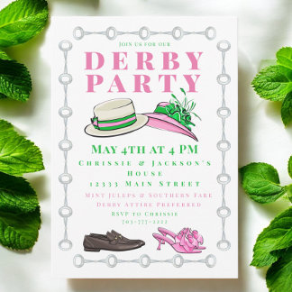 Derby Party Hat Shoes Fashion Preppy Invitation