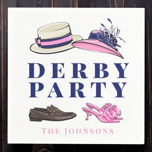 Derby Party Hat Shoes Fashion Preppy Navy Napkins