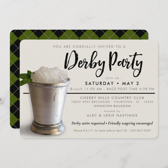 Derby Party | Mint Julep Invitation (Front/Back)