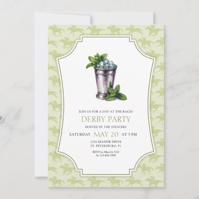 Derby Party Mint Julep Invitation (Front)