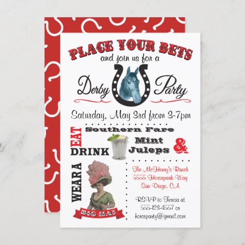 derby Party Poster Invitation