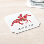 Derby Party Racehorse And Roses Paper Coaster at Zazzle