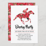 Derby Party Red Roses Racehorse Invitation at Zazzle