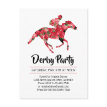 Derby Party Red Roses Racehorse Invitation