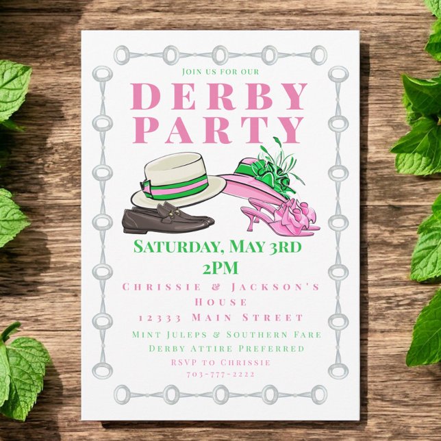 Derby Party Shoes Fancy Hats Fashion Preppy Invitation (Creator Uploaded)