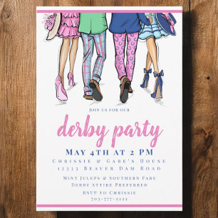 Derby Party Stylish Couples Preppy Chic Invitation