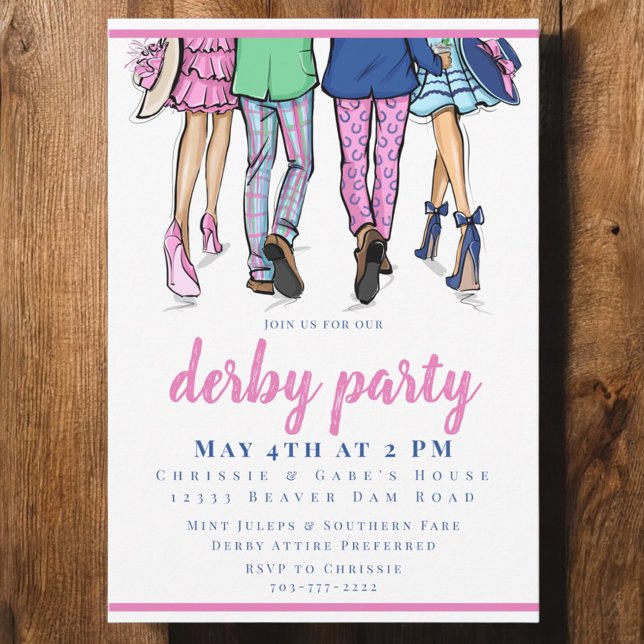 Derby Party Stylish Couples Preppy Chic Invitation (Creator Uploaded)