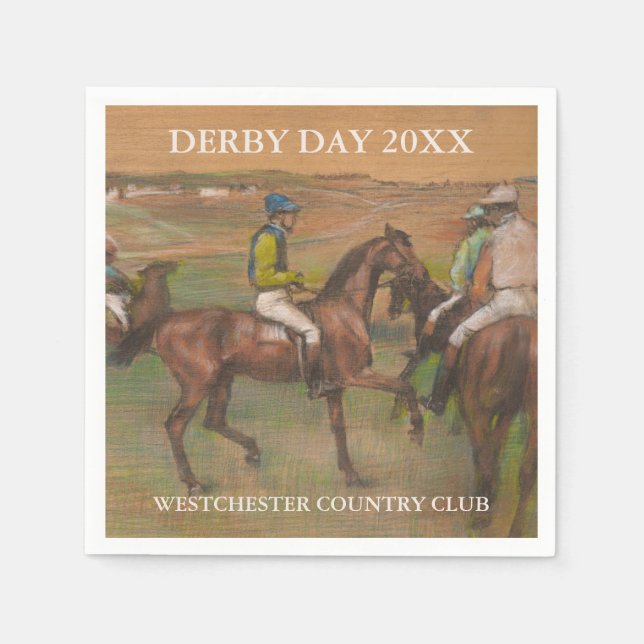 Derby Race Horses | Edgar Degas Custom Paper Napkins (Front)