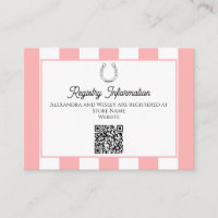Derby Shower Cabana Stripes Horseshoe Registry QR