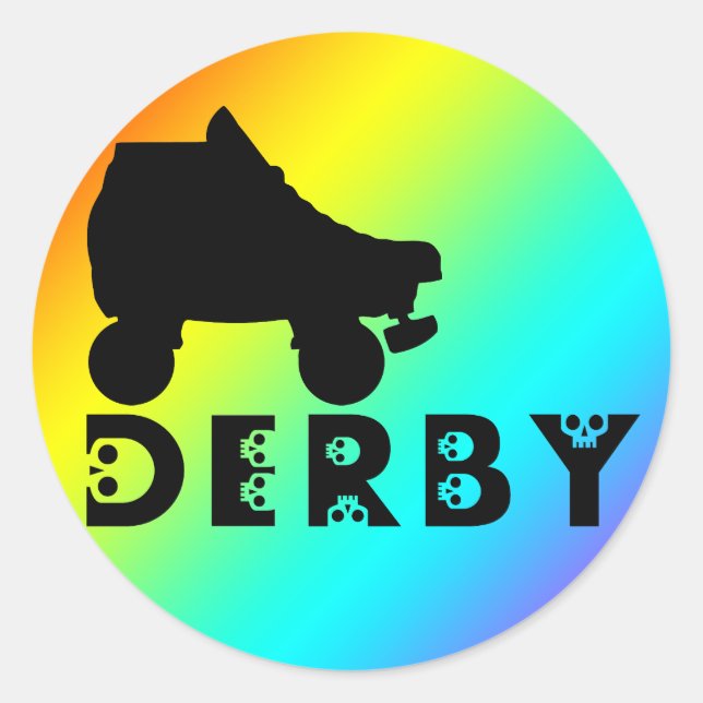 derby : skullphabet classic round sticker (Front)