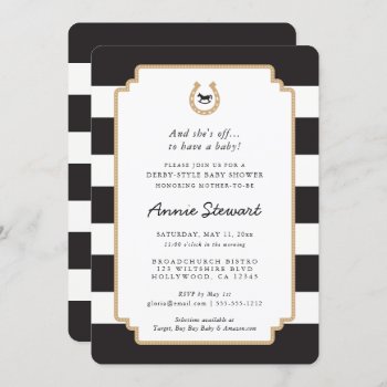 Derby Style Baby Shower Invitation Horseshoe by DearHenryDesign at Zazzle