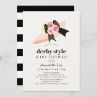 Derby Style Big Hat Rose Baby Shower