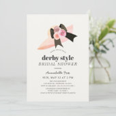 Derby Style Big Hat Rose Bridal Shower Invitation (Standing Front)
