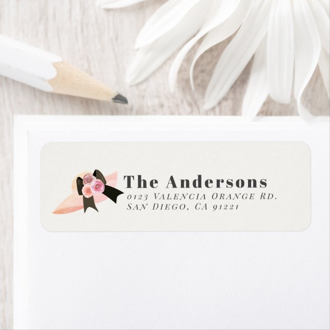 Derby Style Big Pink Hat Rose Bridal Shower  Label (Insitu)