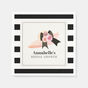 Derby Style Big Pink Hat Rose Bridal Shower Napkins