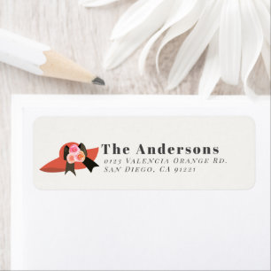 Derby Style Big Red Hat Rose Bridal Shower  Label