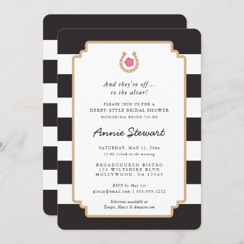 Derby Style Bridal Shower Invitation Horseshoe