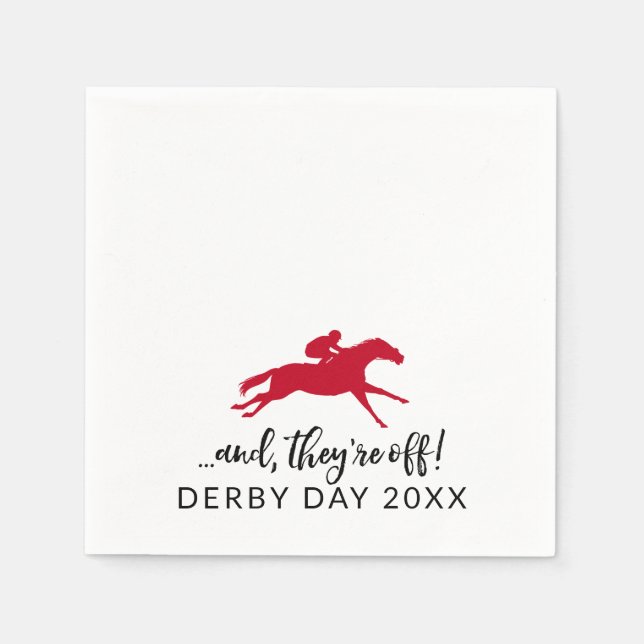 Derby Theme | Jockey and Race Horse Custom Napkins (Front)