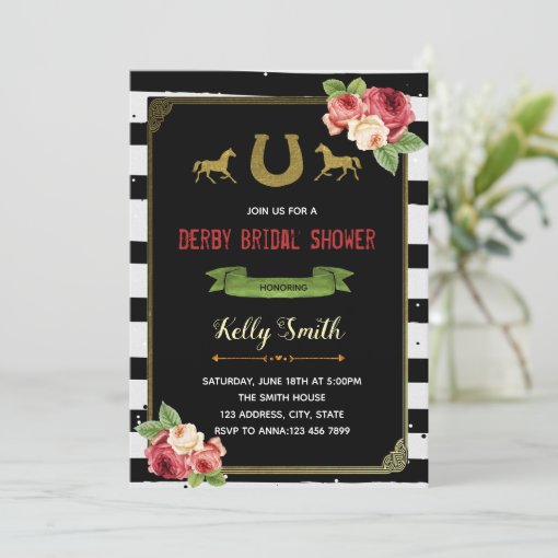 Derby theme party bridal shower invitation Zazzle