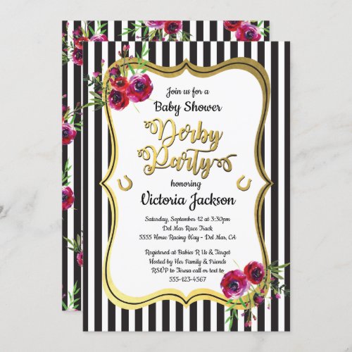 Derby Themed Baby Shower Invitations