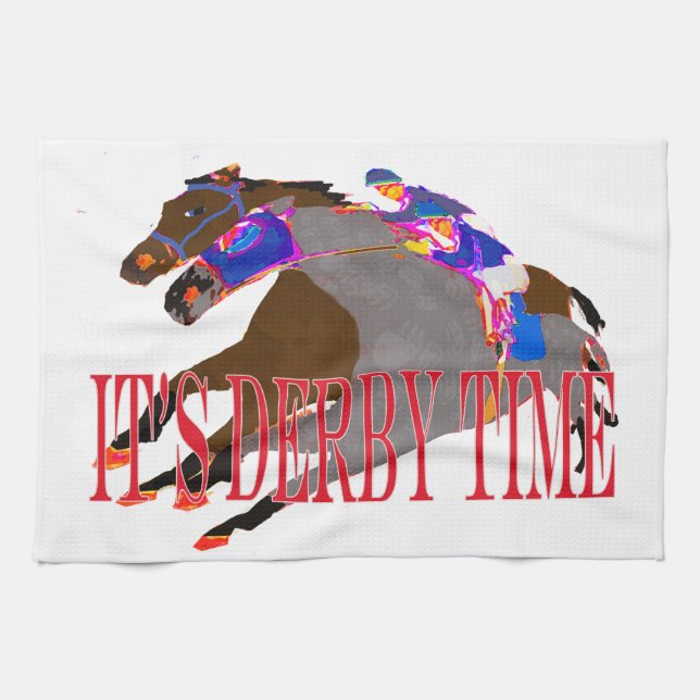 derby time 2016 Horse Racing Kitchen Towel (Horizontal)