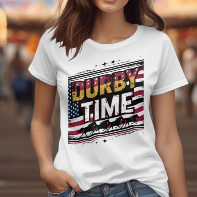 Derby Time: American Flag Backdrop T-Shirt (Creator Uploaded)