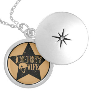 Derby Wife, Roller Derby Silver Plated Necklace