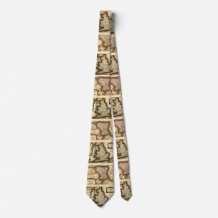 Derbyshire (Darbyshire) County England Antique Map Neck Tie
