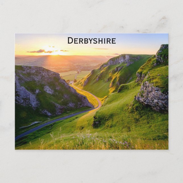 Derbyshire England Winnats Pass Travel Photo Postcard (Front)