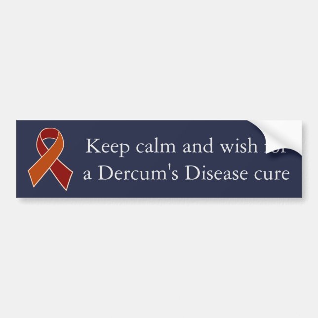 Dercum's Disease Awareness Ribbon Bumper Sticker (Front)