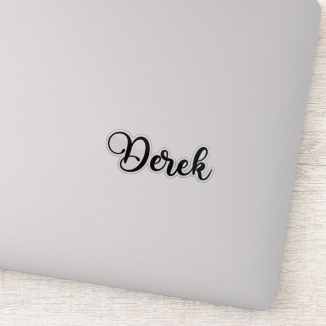 Derek Name - Handwritten Calligraphy Sticker (Detail)