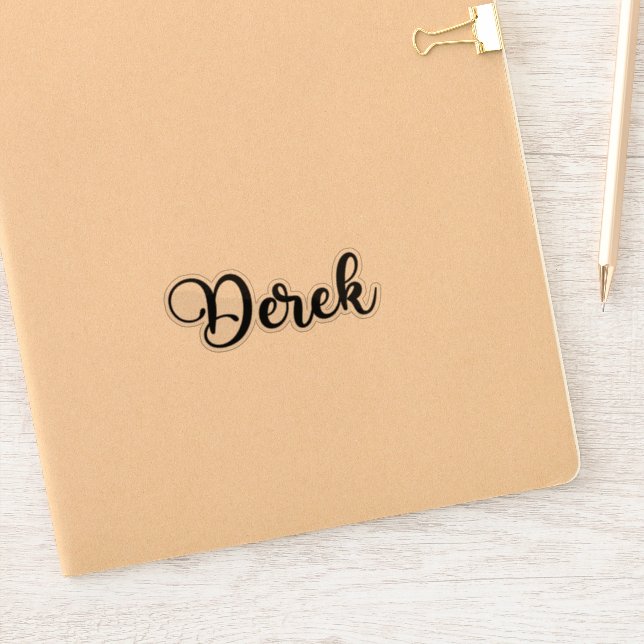 Derek出品 Derek Name - Handwritten Calligraphy Sticker | Zazzle