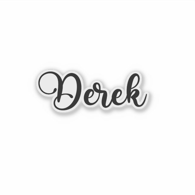 Derek Name - Handwritten Calligraphy Sticker | Zazzle