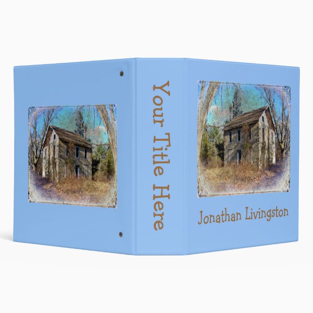 Derelict Farmhouse on Upper Ridge Road 3 Ring Binder (Background)
