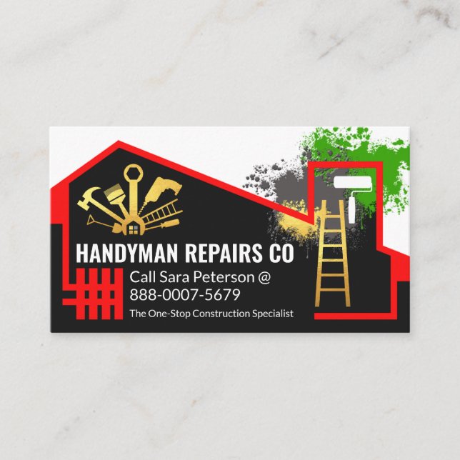 Derelict Home Handyman Service Business Card (Front)